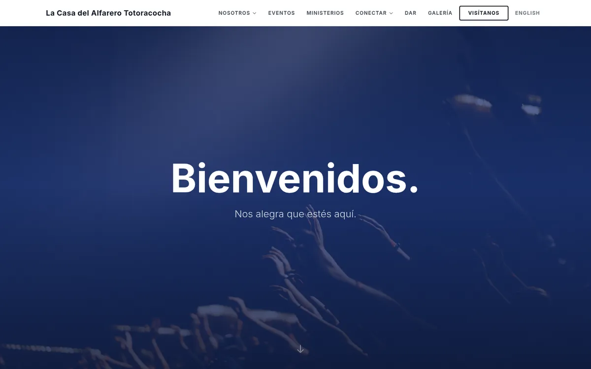 Homepage of the La Casa del Alfarero (Cuenca, EC) website