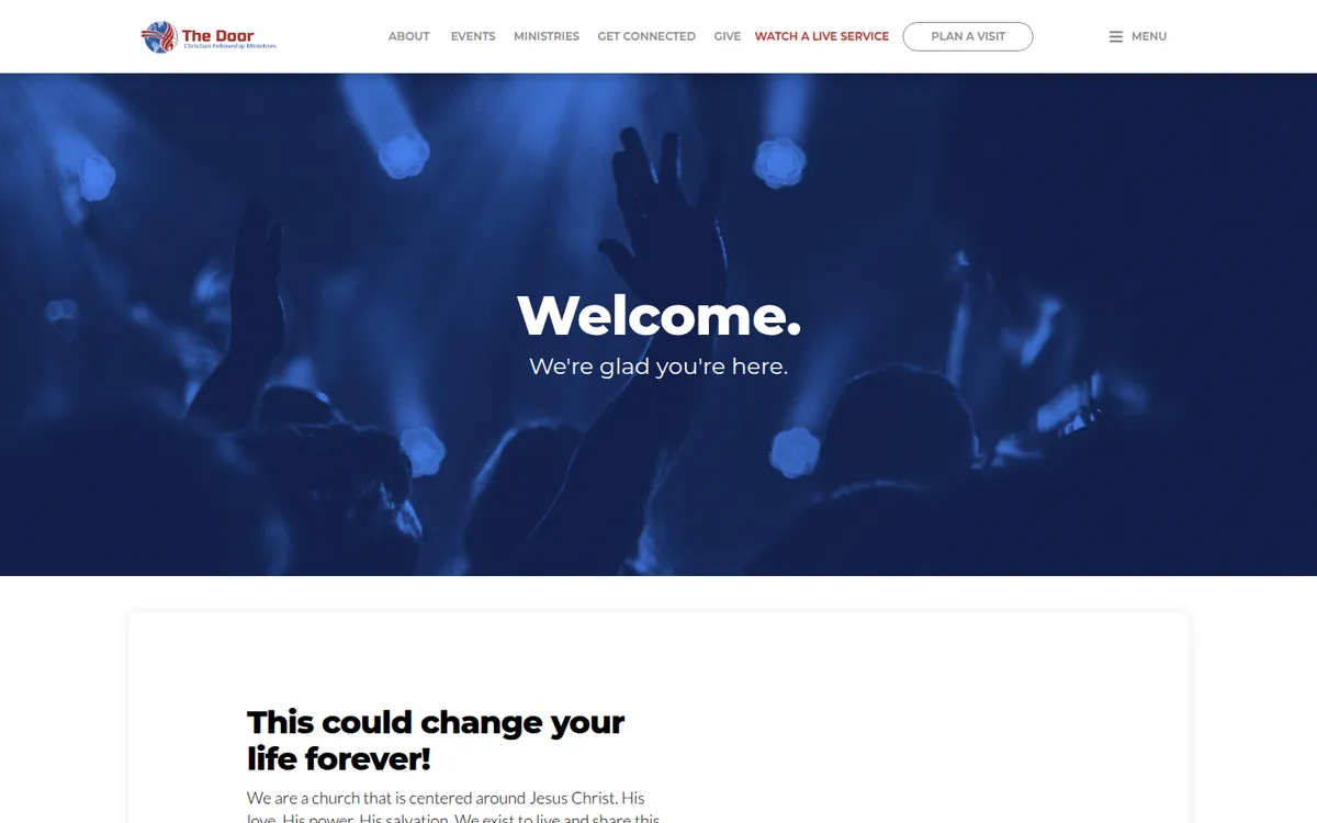 Homepage of the The Door Hobbs website